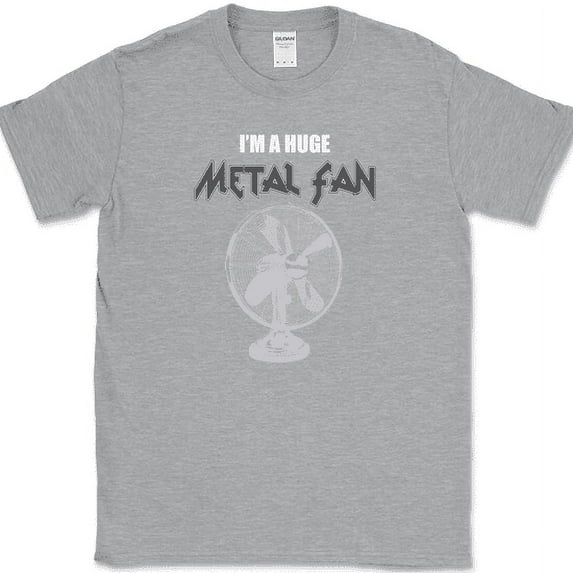 I'm A Huge Metal Fan T-Shirt Funny Music Joke Head Banger Concert Tee - Heather Grey, S