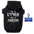 thumbnail image 1 of I'm A Lover Not A Fighter Zippered Dog Hoodie and Poop Bag Holder Bundle Set, 1 of 2