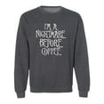 thumbnail image 1 of I'm A Nightmare Before Coffee Crewneck Sweatshirt, 1 of 3