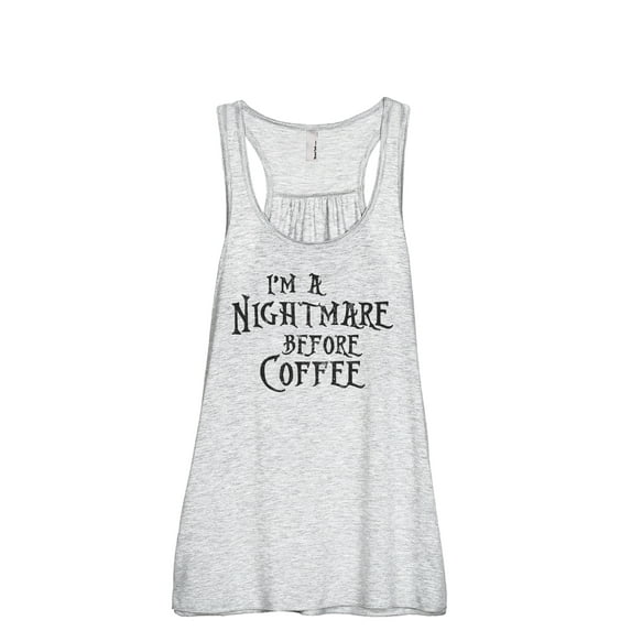 I'm A Nightmare Before Coffee Women's Fashion Sleeveless Flowy Racerback Workout Yoga Tank Top Sport Grey Large