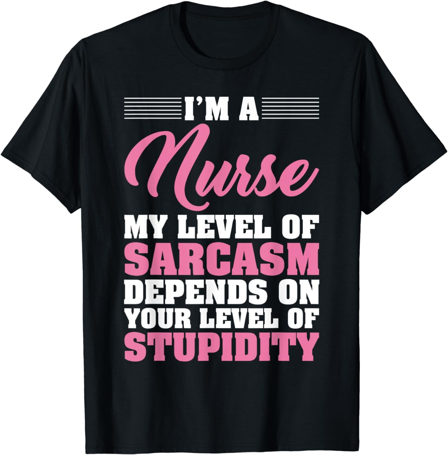 I'm A Nurse My Level Of Sarcasm Depends Funny Nurse T Shirt I'm A Nurse My Level Of Sarcasm Depends Funny Nurse T Shirt