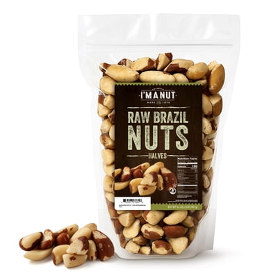 Im A Nut Brazil Nuts, Broken, 32oz (2 lb) Distinct | Non GMO Batch Tested Gluten & Peanut Free Vegan Keto Friendly Large, Fresh Resealable bag