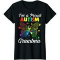 thumbnail image 1 of I'm A Proud Autism Grandma Puzzle Ribbon Butterfly Awareness T-Shirt, 1 of 7