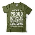 thumbnail image 1 of I'm A Proud Boyfriend Shirt Funny Boyfriend Girlfriend Tee Relationship Shirt Valentine's Day Gift (X-Large Military Green), 1 of 6