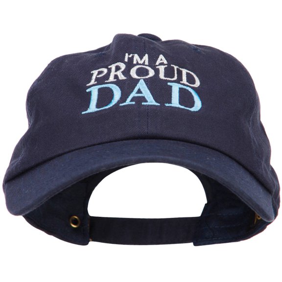 I'm A Proud Dad Embroidered Unstructured Cotton Cap - Navy OSFM
