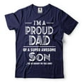 thumbnail image 1 of I'm A Proud Dad Of A Super Awesome Son Shirt Dad And Son Tee Father Gifts Father's Day Shirt (Small Navy Blue), 1 of 6