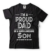 SILK ROAD T-SHIRTS I'm A Proud Dad Of A Super Awesome Son Shirt Dad And Son Tee Father Gifts Father's Day Shirt