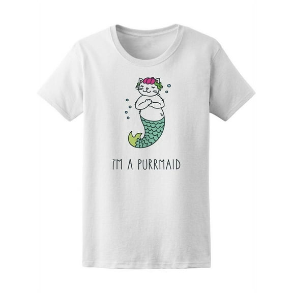 I'm A Purrmaid Cat Mermaid T-Shirt Women -Image by Shutterstock, Female x-Large