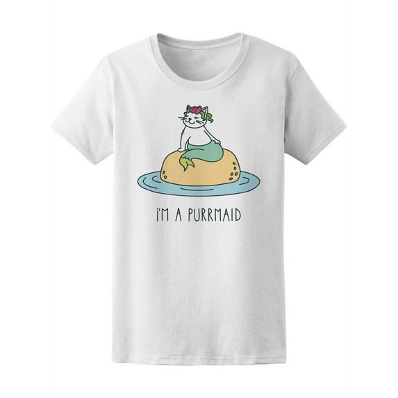 I'm A Purrmaid Doodle Island T-Shirt Women -Image by Shutterstock, Female Large
