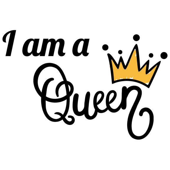 I'm A Queen | Vinyl Adhesive Home Living Room Lettering Art Decoration Inspirational Quotes Design Wall Decal - 18" x 28" Girls Bedroom Multicolored Cartoon Style Crown Design Removable Wall Sticker