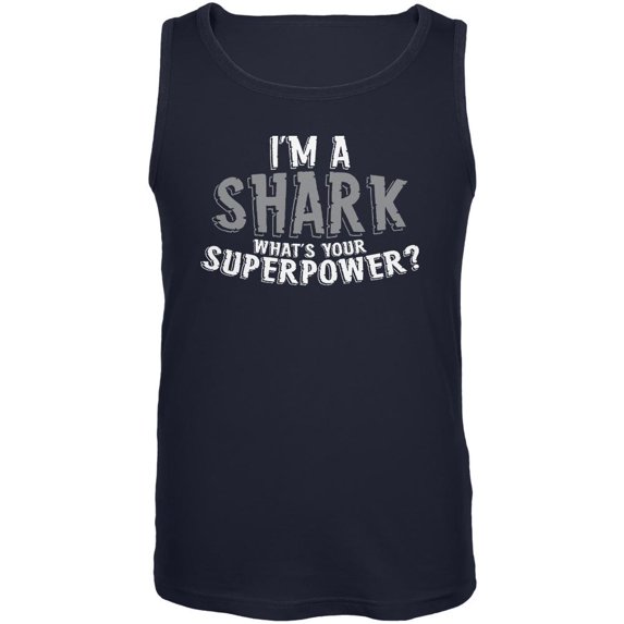 I'm A Shark What's Your Superpower Mens Tank Top Navy X-LG