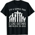 thumbnail image 1 of I'm A Simple Man I Like Guitars And Believe In Jesus T-Shirt Black X-Large, 1 of 3