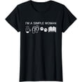 thumbnail image 1 of I'm A Simple Woman - I Love Coffee Flip Flops Dog Books T-Shirt, 1 of 4