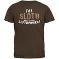 thumbnail image 1 of I'm A Sloth What's Your Superpower Brown Adult T-Shirt - Large, 1 of 1