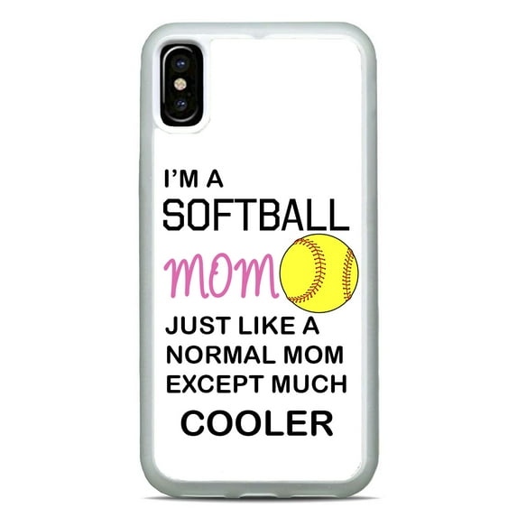 I'm A Softball Mom Cell Phone Case Slim Shockproof Hard Rubber Custom Case Cover For iPhone 15 Pro Max 14 Plus 13