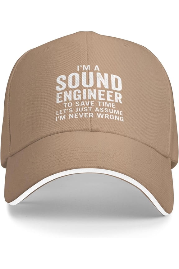 I'm A Sound Engineer to Save Time Trucker Hat Baseball Cap Funny Outdoor Travel Dad Caps