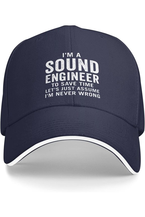 I'm A Sound Engineer to Save Time Trucker Hat Baseball Cap Funny Outdoor Travel Dad Caps