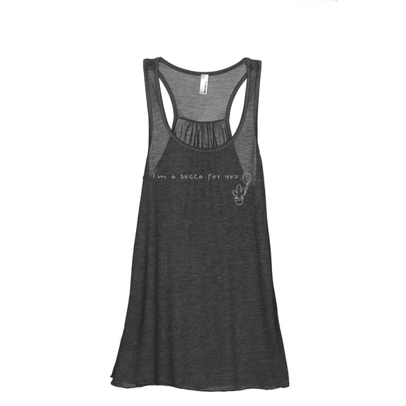 I'm A Succa For You Women's Fashion Sleeveless Flowy Racerback Workout Yoga Tank Top Charcoal Grey X-Large