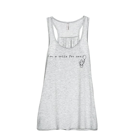I'm A Succa For You Women's Fashion Sleeveless Flowy Racerback Workout Yoga Tank Top Sport Grey Medium