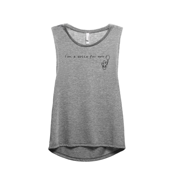 I'm A Succa For You Women's Fashion Sleeveless Muscle Workout Yoga Tank Top Heather Grey Grey Large