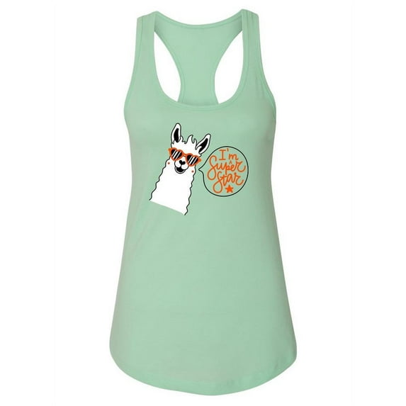 I'm A Super Star Llama Racerback Tank Women -Image by Shutterstock, Female Small