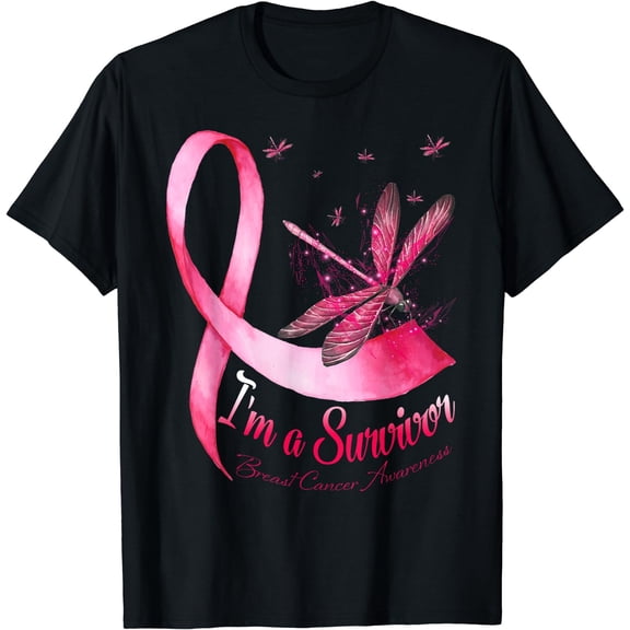 I'm A Survivor Dragonfly Breast Cancer Awareness T-Shirt