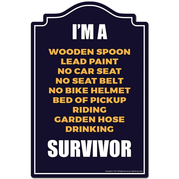I'm A Survivor Novelty Sign | Indoor/Outdoor | Funny Home Decor for Garages, Living Rooms, Bedroom, Offices | SignMission personalized gift