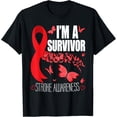 thumbnail image 1 of I'm A Survivor Stroke Awareness - Red Ribbon Brain Attack T-Shirt, 1 of 4