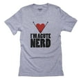 thumbnail image 1 of I'm Acute Nerd - Geometry Math with Red Heart Men's Grey T-Shirt, 1 of 2