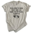 thumbnail image 1 of I'm Allergic To Sushi Shirt, Unisex Women's Men's Shirt, Japanese Food Shirt, Light Silk Gray, Small, 1 of 6