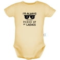 thumbnail image 1 of I'm Always Getting Picked Up By Ladies Funny Rompers For Babies, Newborn Baby Unisex Bodysuits, Infant Jumpsuits, Toddler 0-24 Months Kids One-Piece Oufits (Yellow, 6-12 Months), 1 of 4
