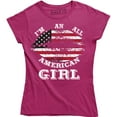 thumbnail image 1 of I'm An All American Girl Women's USA Ladies 4th July USA Flag Lips T-Shirt, 1 of 4