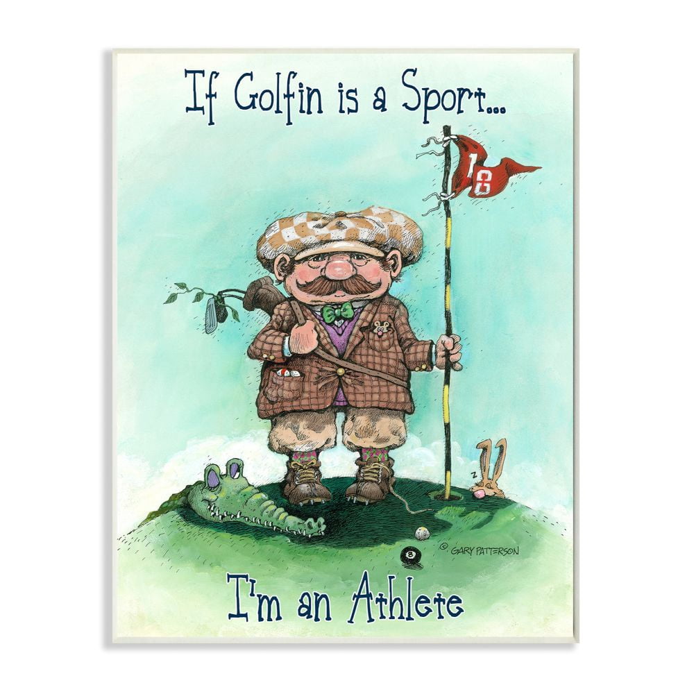 I'm An Athlete Funny Golf Cartoon Sports Design Oversized Wall Plaque Art by Gary Patterson