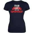 thumbnail image 1 of I'm An Aunt What's Your Superpower Navy Juniors Soft T-Shirt - Small, 1 of 1