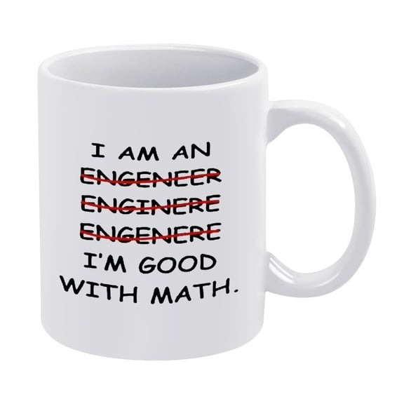 I'm An Engineer Good With Math Mug,11oz, Motivational And Inspirational Coffee Cup, Office Gift for Engineers