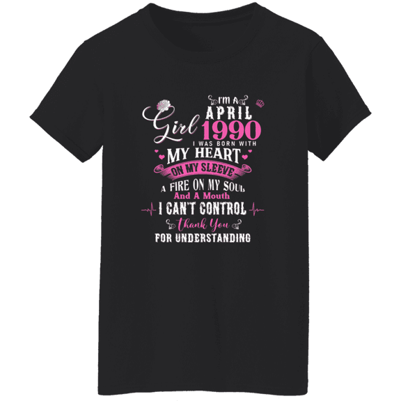 I'm April Girl 1990 36Th Birthday Vintage 36 Years Old Bday Women T-Shirt