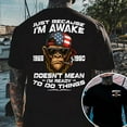 thumbnail image 1 of I'm Awake Generation X T-Shirt – Funny Gen X Quote Tee | Unisex 100% Cotton Comfort Fit | Customizable Shirt for Men & Women, 1 of 5