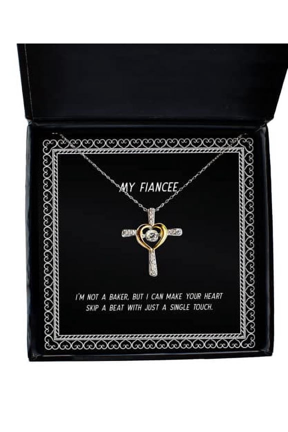I'm not a Baker, but I can Make Your Heart Skip a Beat with. Fiancee Cross Dancing Necklace, Unique Fiancee Gifts, Jewelry for, Funny Fiancee Gifts, Funny Engagement Gifts, Funny Wedding Gifts,