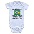 thumbnail image 1 of I'm Bilingual I Can Cry In Both English And Portuguese Funny Brazilian Flag Baby Bodysuit - Brazil One Piece, 1 of 4