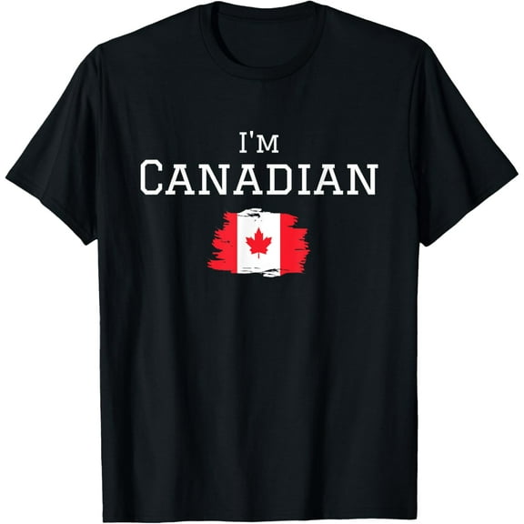 I'm Canadian Proud That I'm From Canada Souvenir Canada Flag T-Shirt