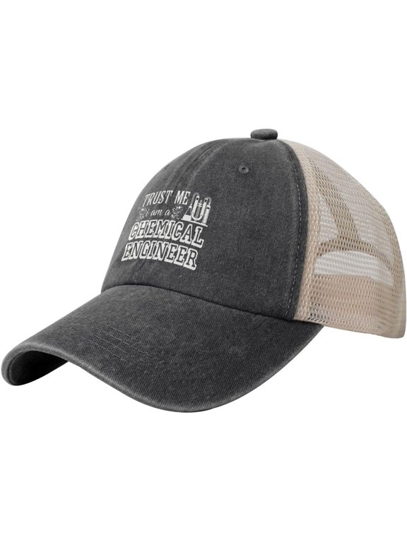 I'm Chemical Engineer Mesh Hat for Men Women Washed Cotton Soft Mesh Trucker Hats Black Vintage Baseball Cap
