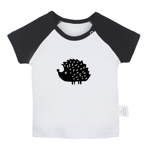 I'm Coming Funny T shirt For Baby, Newborn Babies Animal Hedgehog Cute T-shirts, Infant Tops, 0-24M Kids Graphic Tees Clothing (Short Black Raglan T-shirt, 18-24 Months)