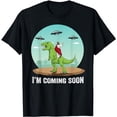 thumbnail image 1 of I'm Coming Soon Jesus Riding On A Dinosaur UFO Alien Graphic T-Shirt, 1 of 5