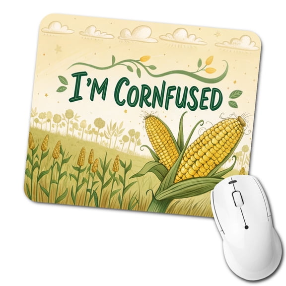 I'm Cornfused Funny Confused Mouse Pad Low Profile Gaming Mat