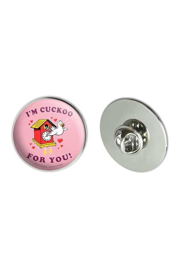 I'm Cuckoo For You Crazy Clock Funny Humor Metal 1.1" Tie Tack Hat Lapel Pin Pinback