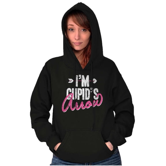 I'm Cupids Arrow Funny Valentines Day Women Plus Size Graphic Pullover Hoodie Brisco Brands 2X