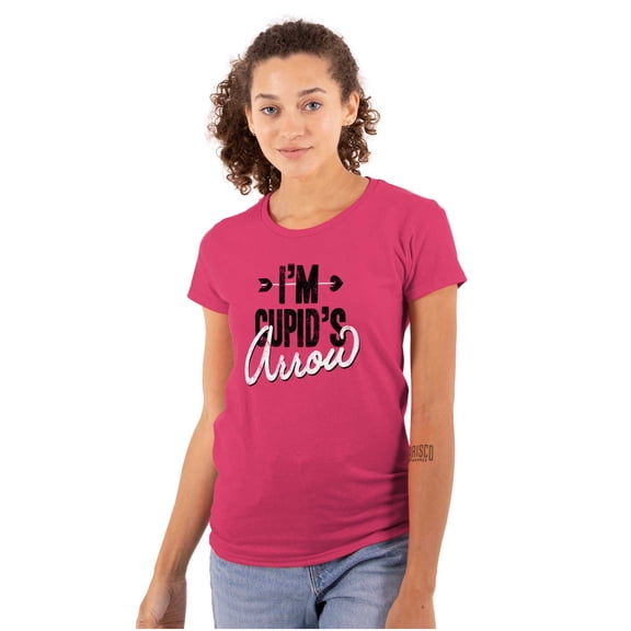 I'm Cupids Arrow Funny Valentines Day Womens Slim Fit Graphic Tee Brisco Brands S
