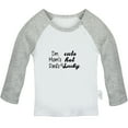 thumbnail image 1 of I'm Cute, Mom's Hot, Dad's Just Plain Lucky Funny T shirt For Baby, Newborn Babies T-shirts, Infant Tops, 0-24M Kids Graphic Tees Clothing (Long Gray Raglan T-shirt, 6-12 Months), 1 of 4