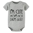 thumbnail image 1 of I'm Cute Mom's Hot Dad's Lucky Going Home Outfit for Baby Boy Short Sleeve Baby Boy Outfit White Infant Boy Outfits 0-3 Month, 1 of 2