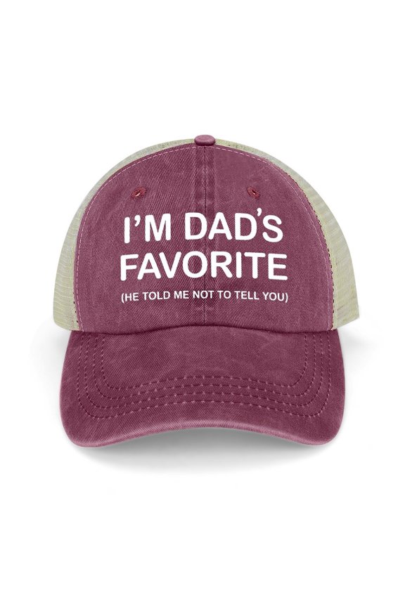 I’m Dad’s Favorite Wine Red Hat Adjustable Funny Fashion Unisex Baseball Cap for Men Women